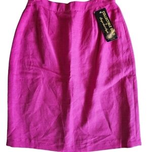NWT Vintage Giorgio Sant Angelo Midi lined linen Blend skirt Collectible Gold 8